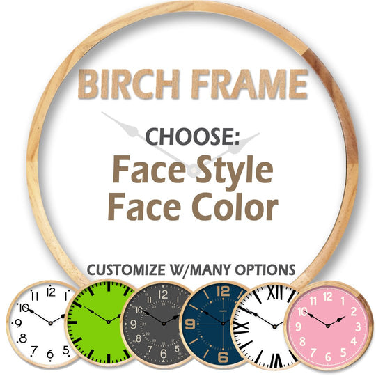 You Design - Birch Framed Clock - CustomBigClocks