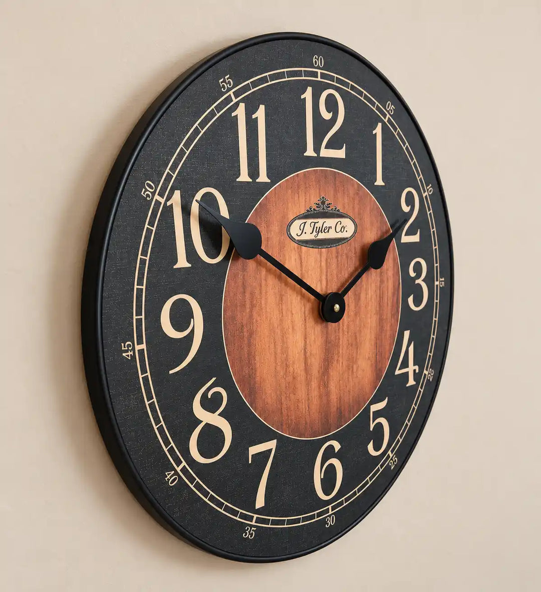 Black &amp; Wood Wall Clock