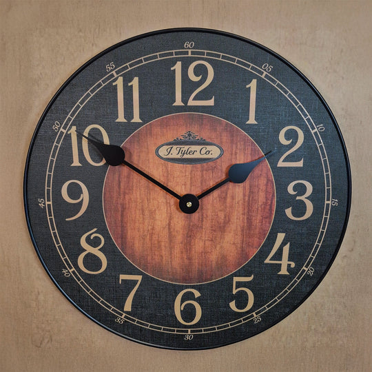 Black &amp; Wood Wall Clock
