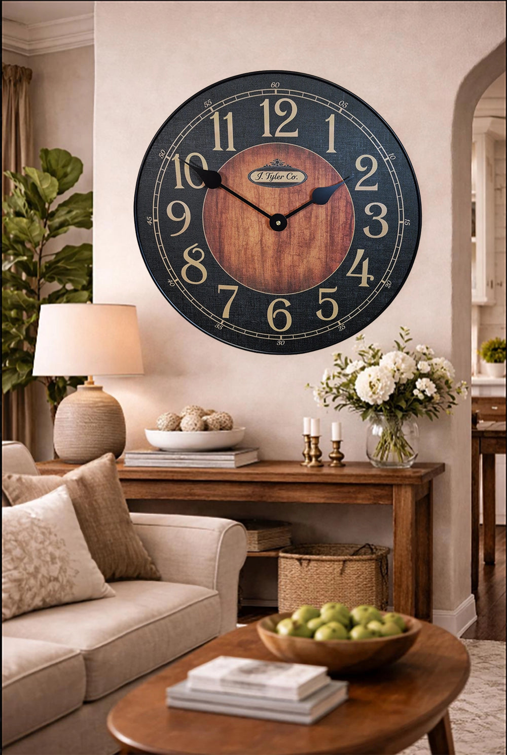 Black & Wood Wall Clock