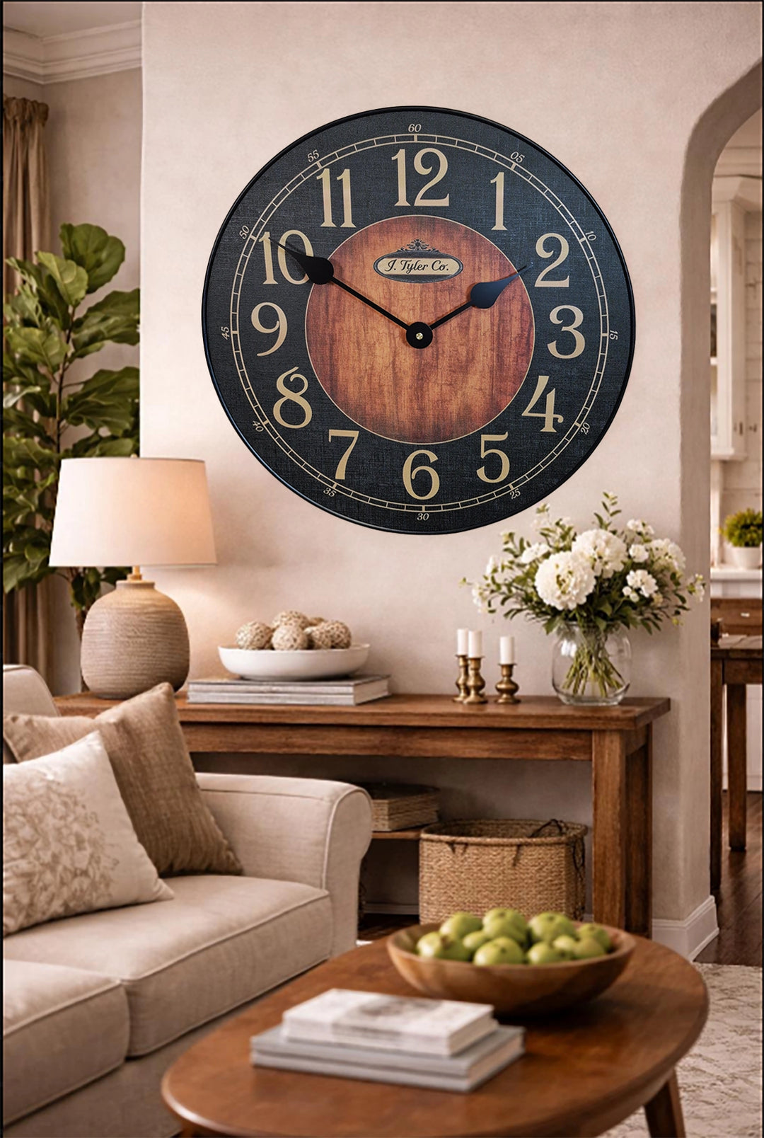 Black &amp; Wood Wall Clock