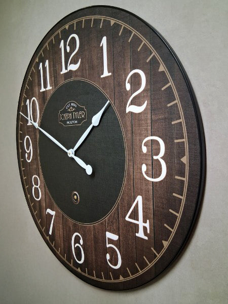 Black &amp; Brown Wood Wall Clock