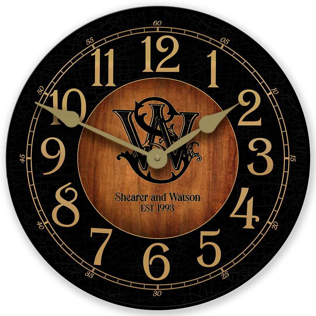 Black &amp; Wood Wall Clock
