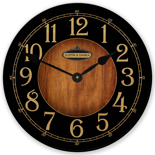 Black &amp; Wood Wall Clock
