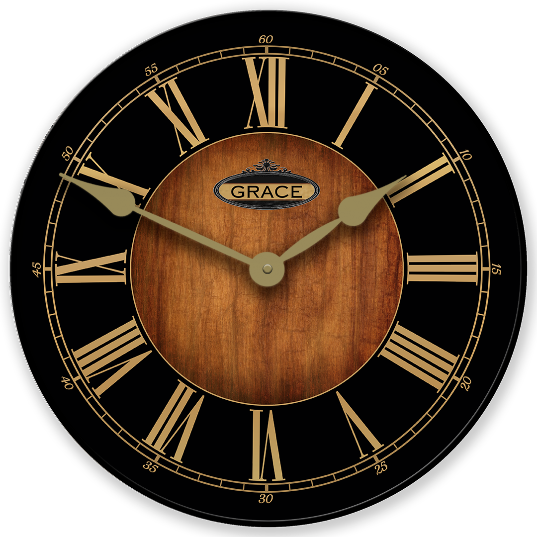 Black &amp; Wood Wall Clock