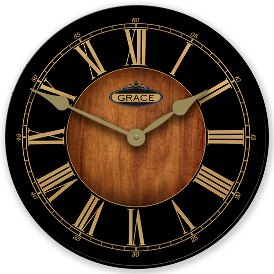 Black &amp; Wood Wall Clock