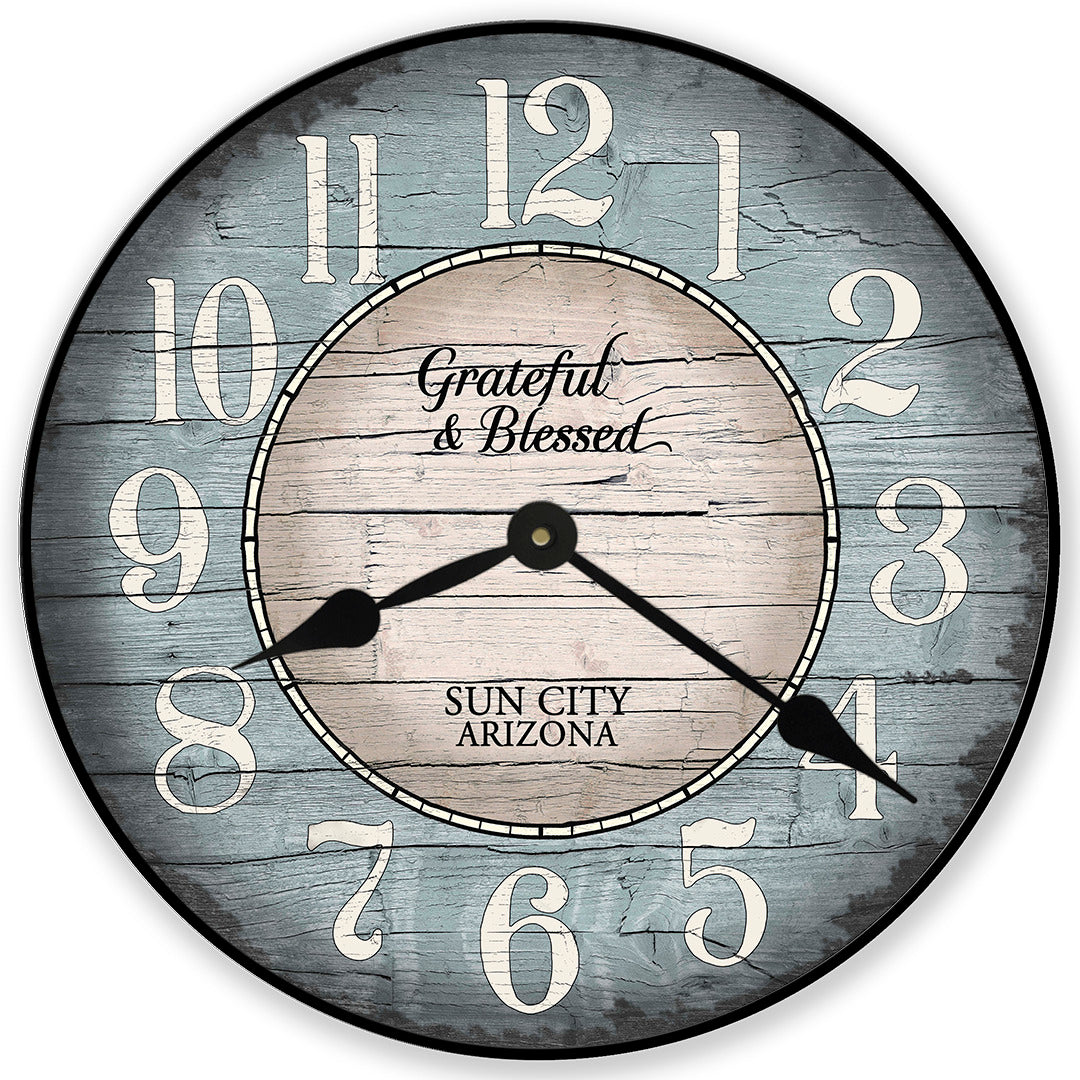 Boston Harbor Blue Wall Clock