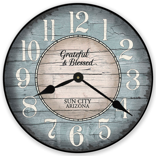 Boston Harbor Blue Wall Clock