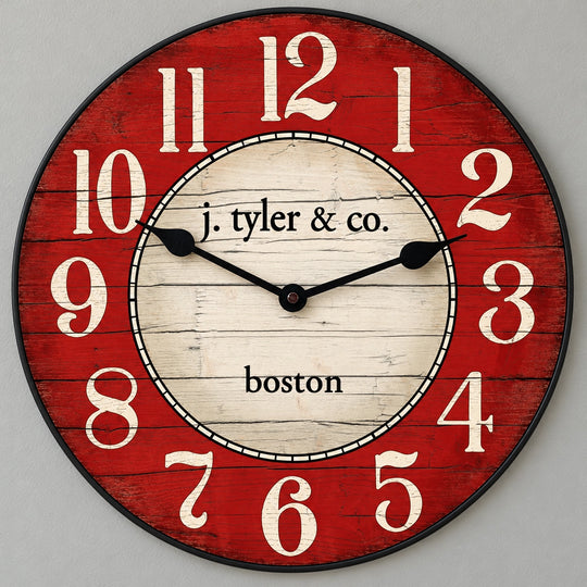 Boston Harbor Red Wall Clock