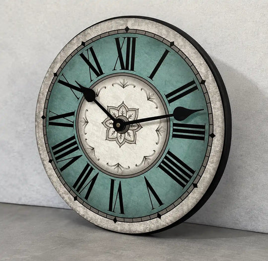 Charlotte Teal &amp; Gray Wall Clock