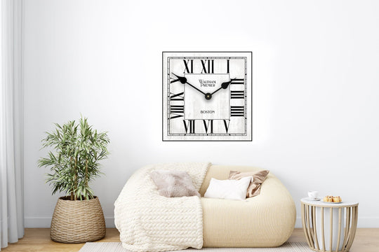 Classic White Square Clock - CustomBigClocks