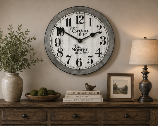 Enjoy Life Gray Wall Clock