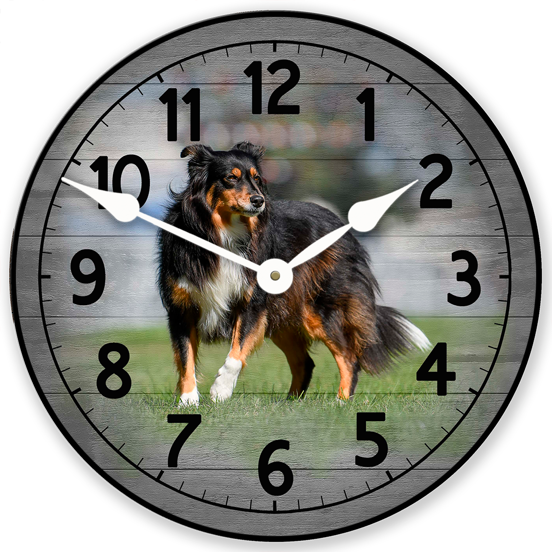 Personalized Gray Wood Photo Wall Clock