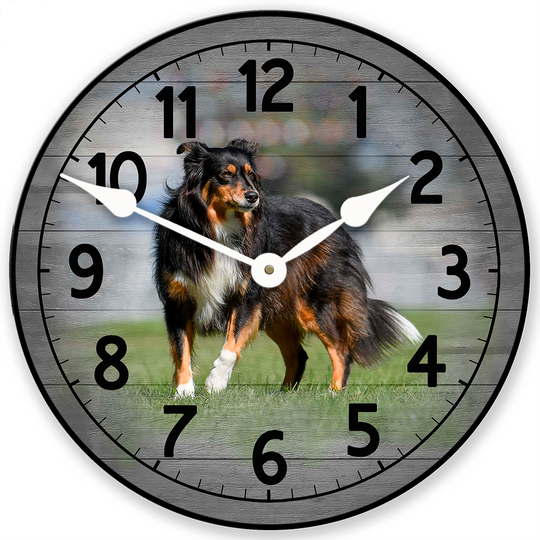 Personalized Gray Wood Photo Wall Clock