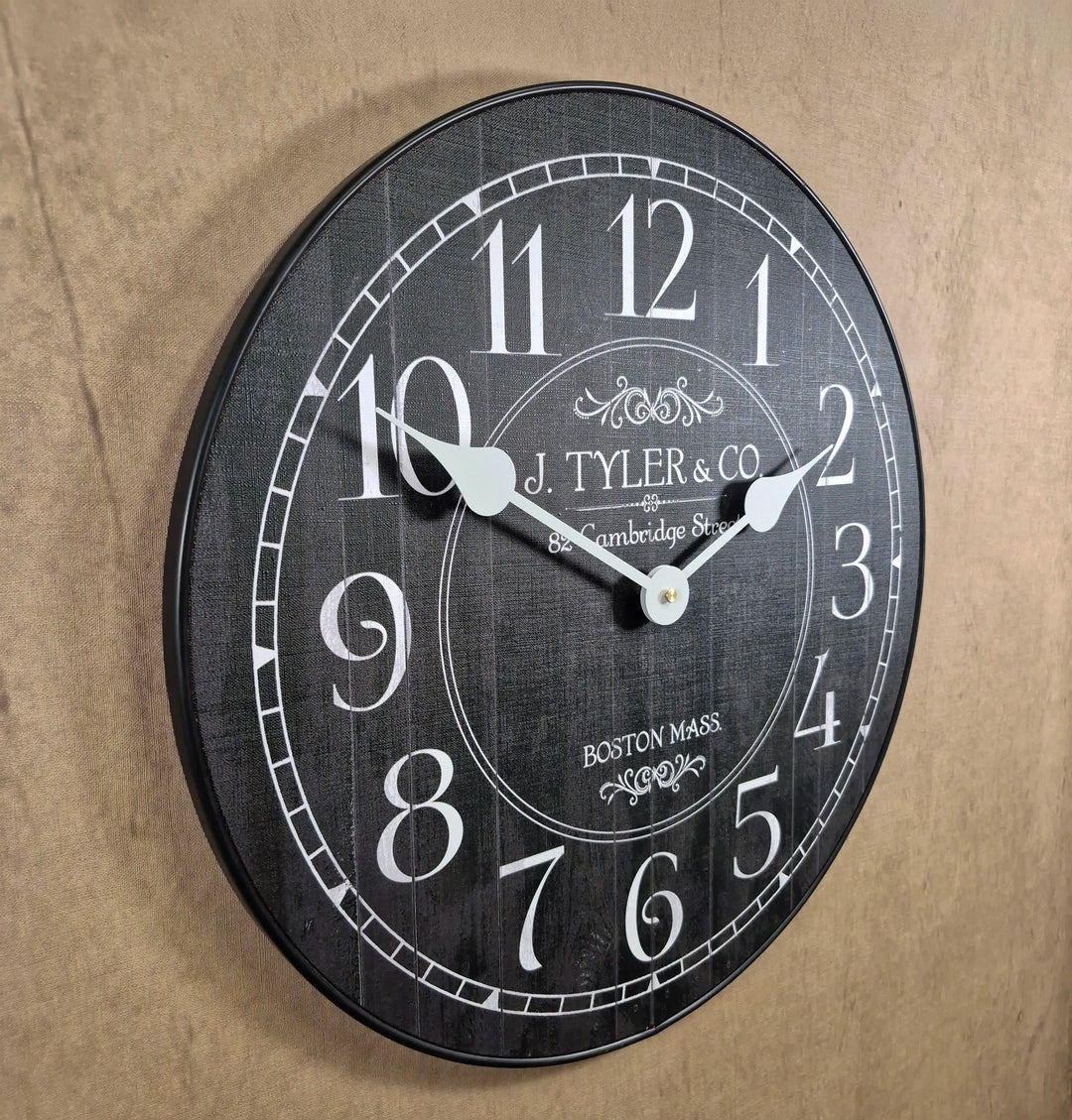 Harbor Black Wall Clock