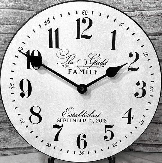 Prescott White Personalized Wall Clock