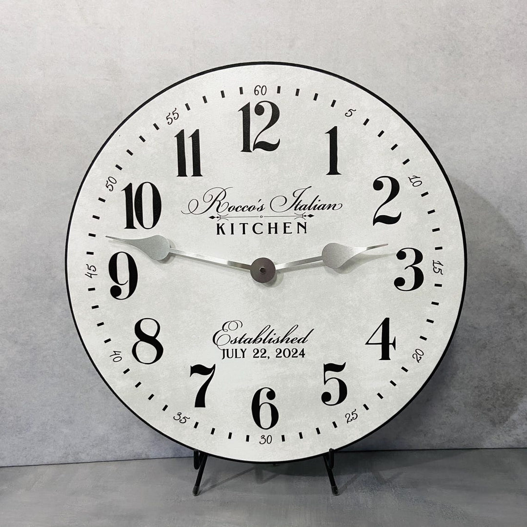 Prescott White Personalized Wall Clock