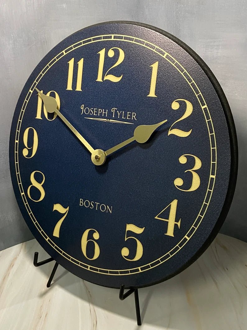 Navy &amp; Gold Clock - CustomBigClocks