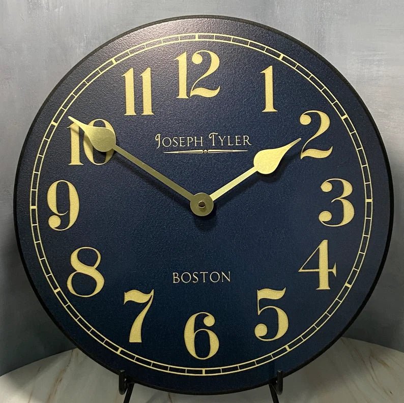 Navy &amp; Gold Clock - CustomBigClocks
