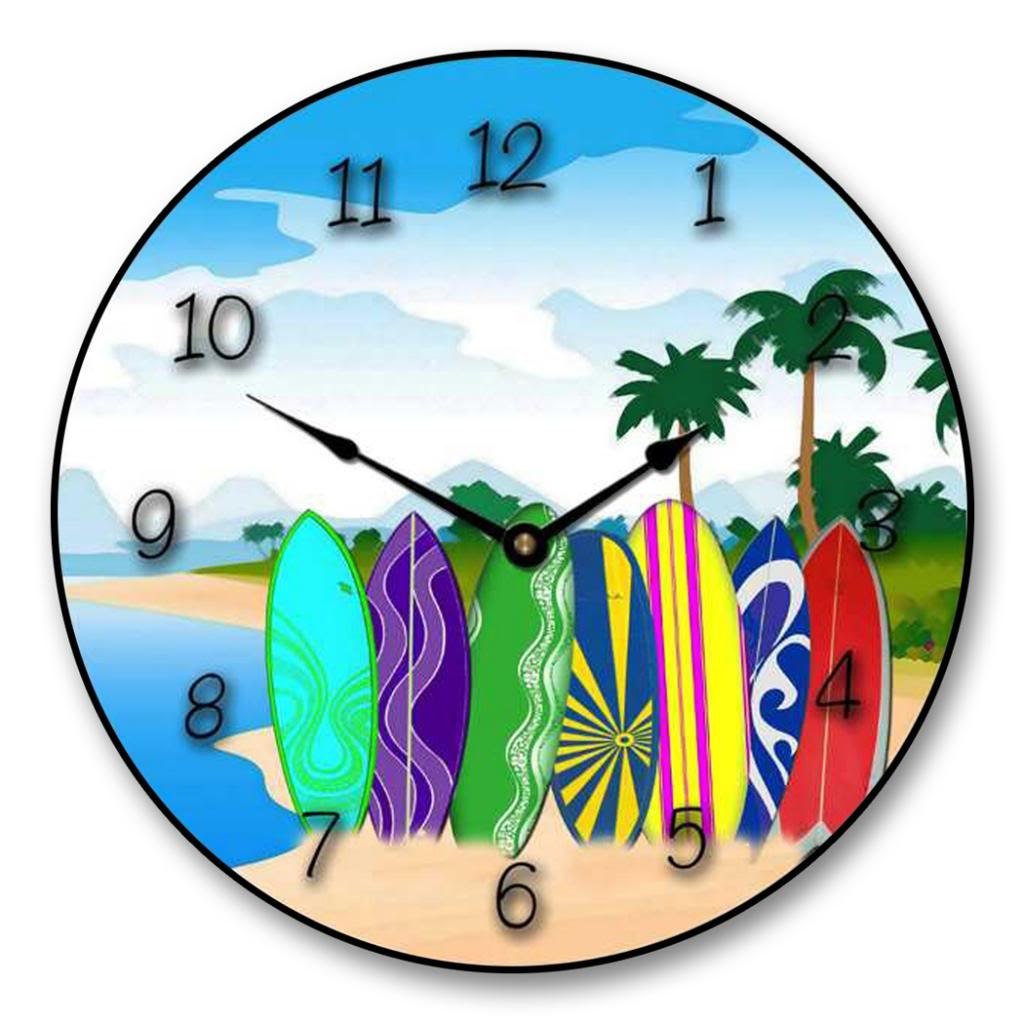 Surfboard Wall Clock - CustomBigClocks