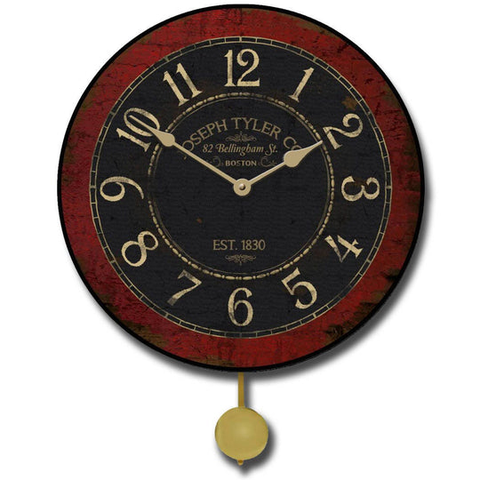 Bellingham Red Pendulum Wall Clock - CustomBigClocks