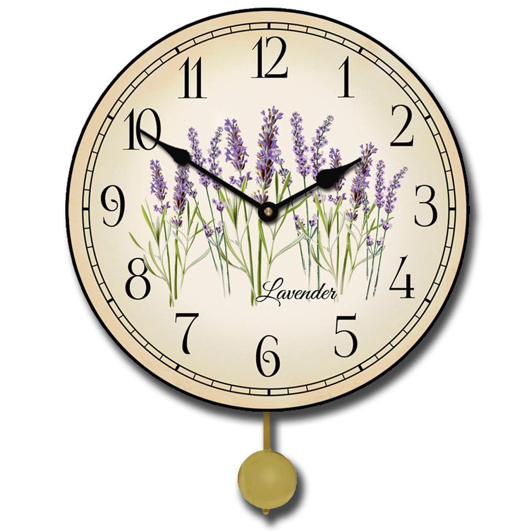 Lavender Pendulum Wall Clock - CustomBigClocks