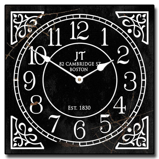 Rusty Square Black Wall Clock - CustomBigClocks