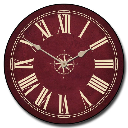 Nautical Burgundy Wall Clock - CustomBigClocks