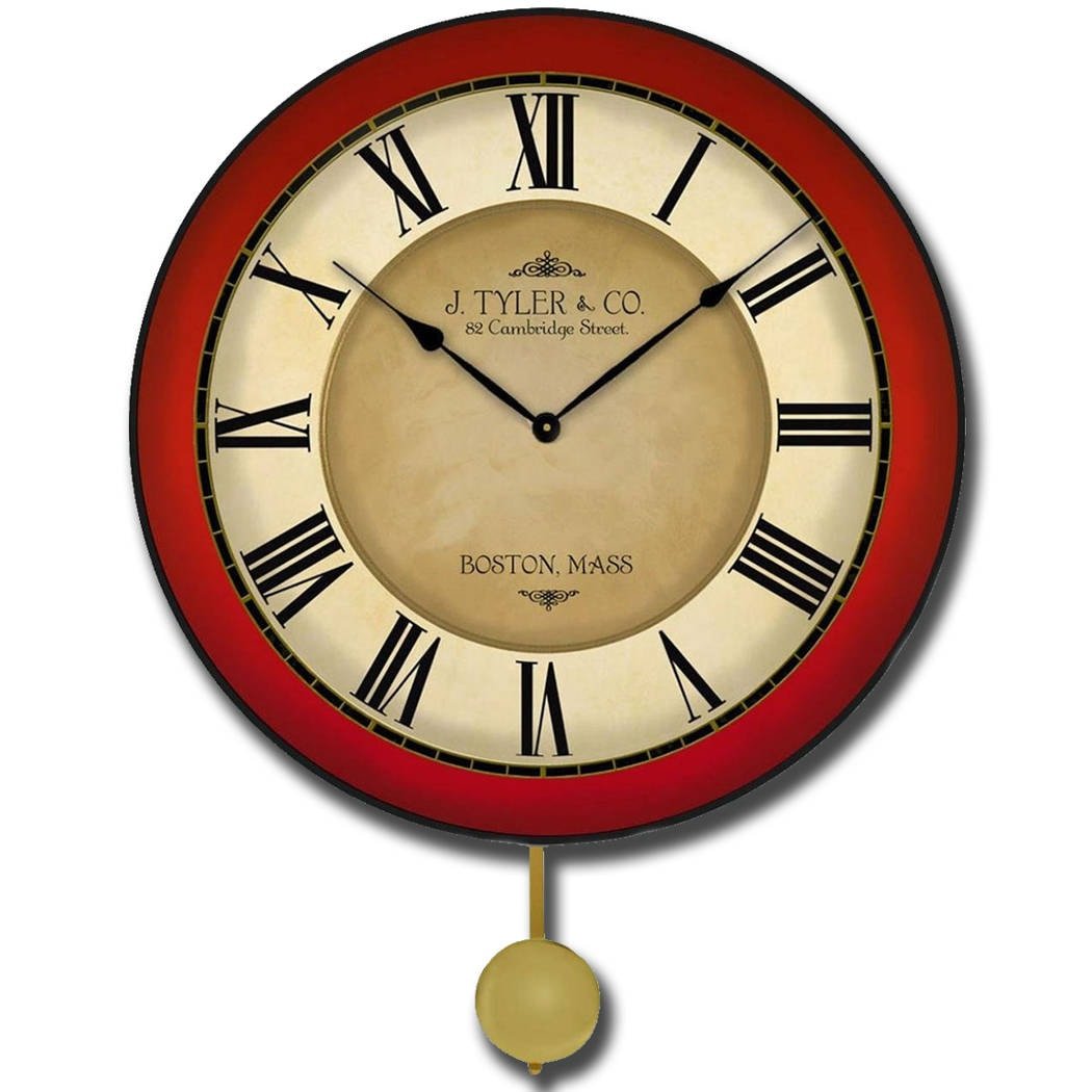 Galway Red Pendulum Wall Clock - CustomBigClocks