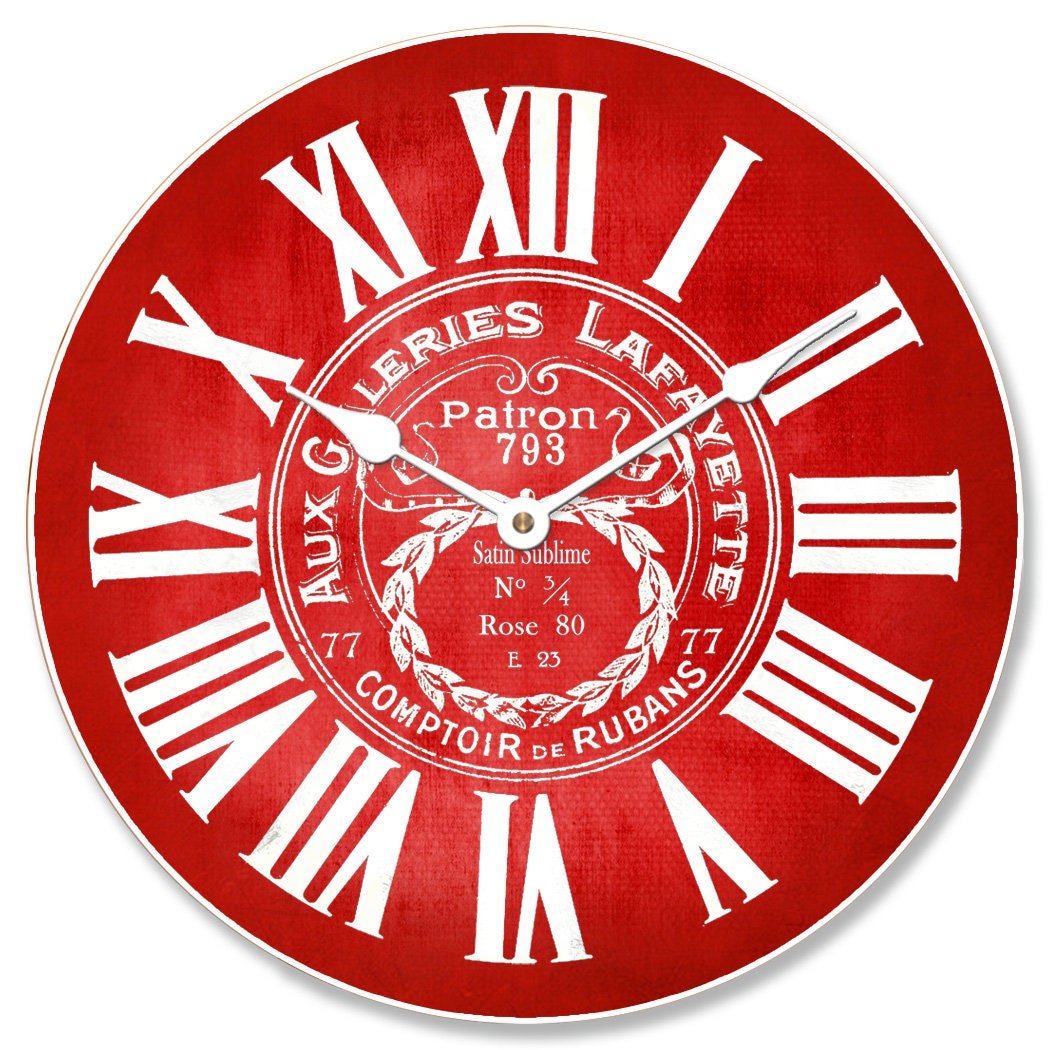 Galeries Lafayette Red Wall Clock - CustomBigClocks