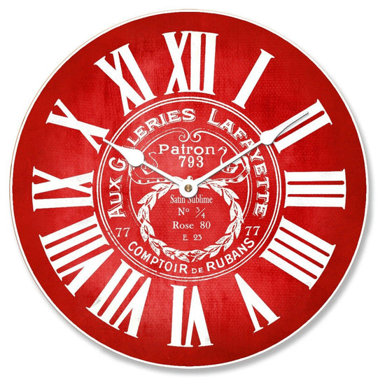 Galeries Lafayette Red Wall Clock - CustomBigClocks