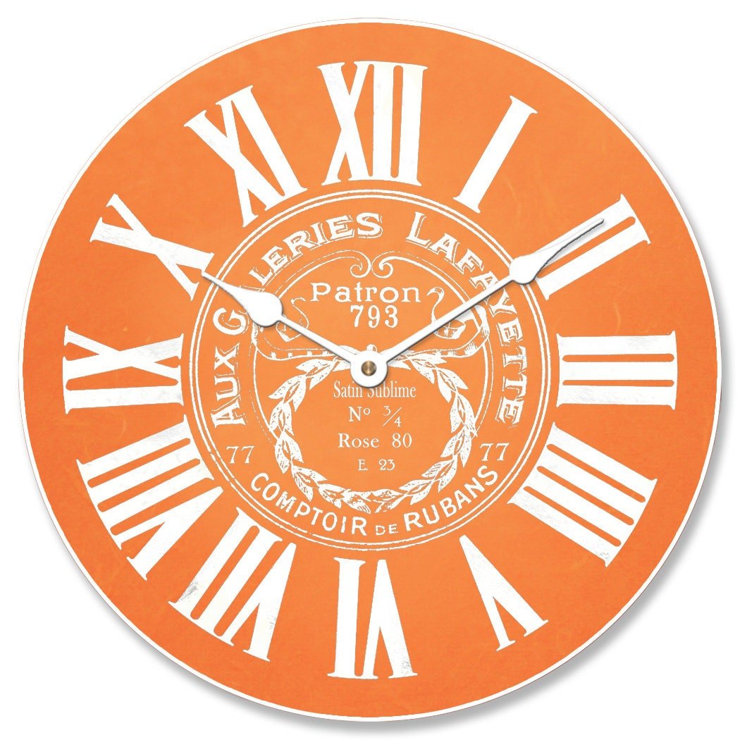 Galeries Orange Wall Clock - CustomBigClocks