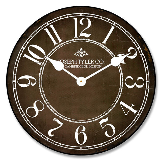 Brown &amp; White Wall Clock - CustomBigClocks