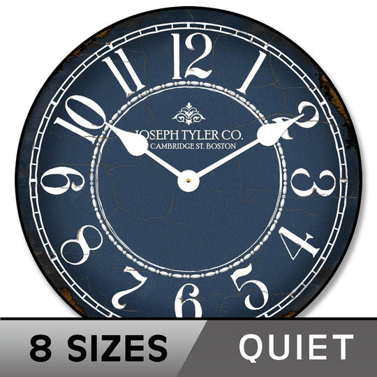 Blue &amp; White Wall Clock - CustomBigClocks