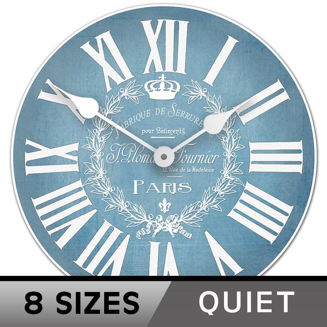 Linen Blue Wall Clock - CustomBigClocks
