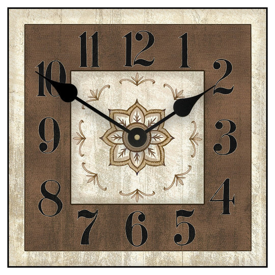 Charlotte Brown Square Wall Clock - CustomBigClocks