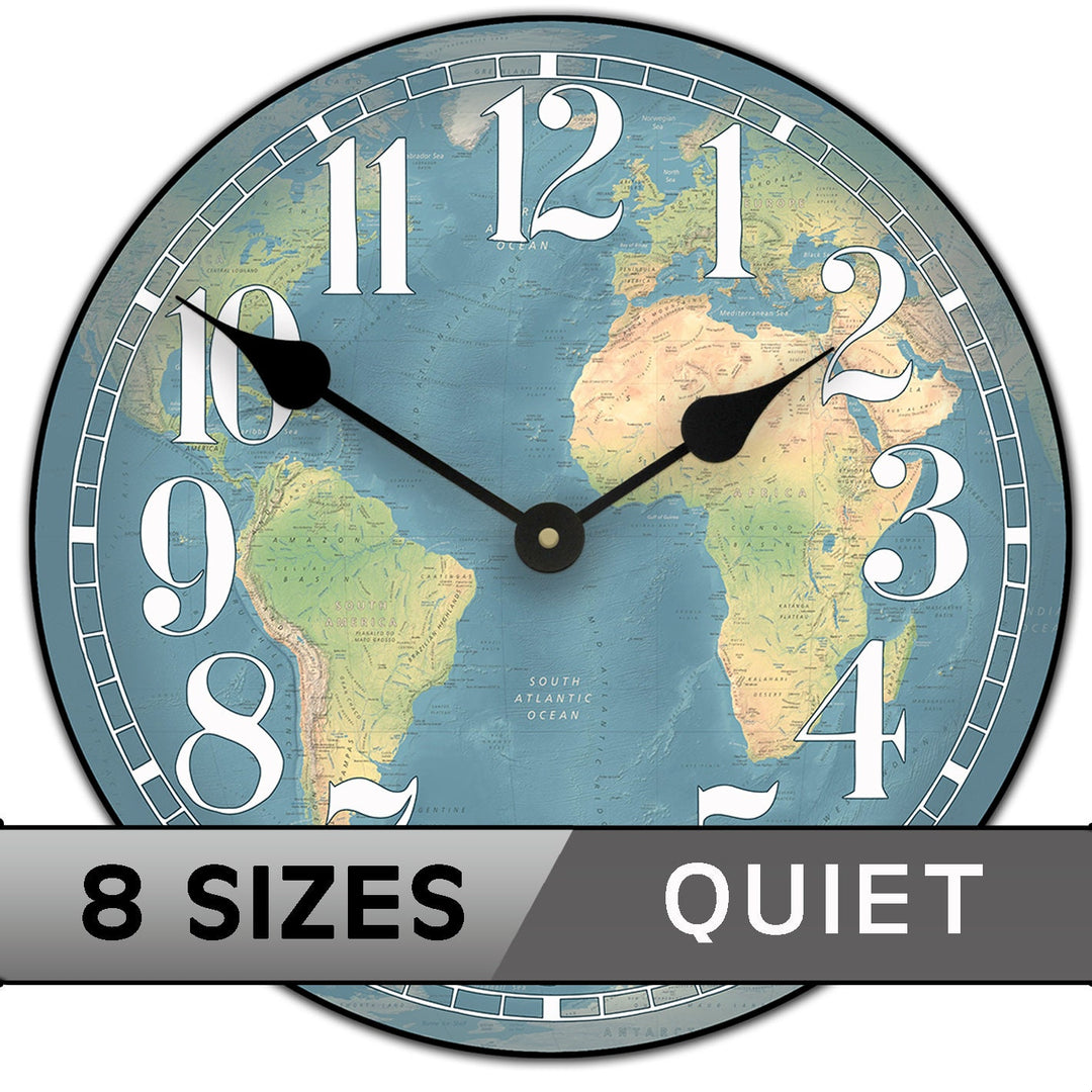 Mother Earth Map Wall Clock - CustomBigClocks