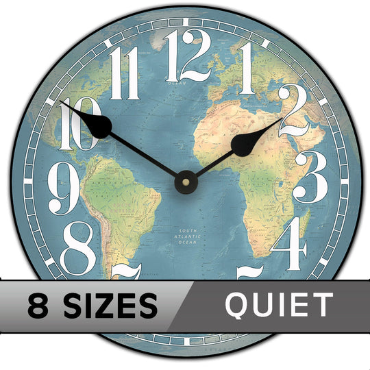 Mother Earth Map Wall Clock - CustomBigClocks