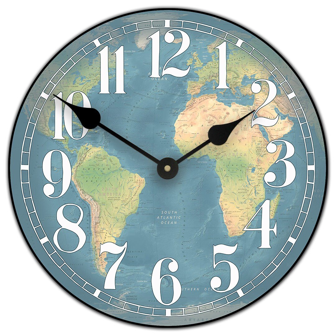 Mother Earth Map Wall Clock - CustomBigClocks