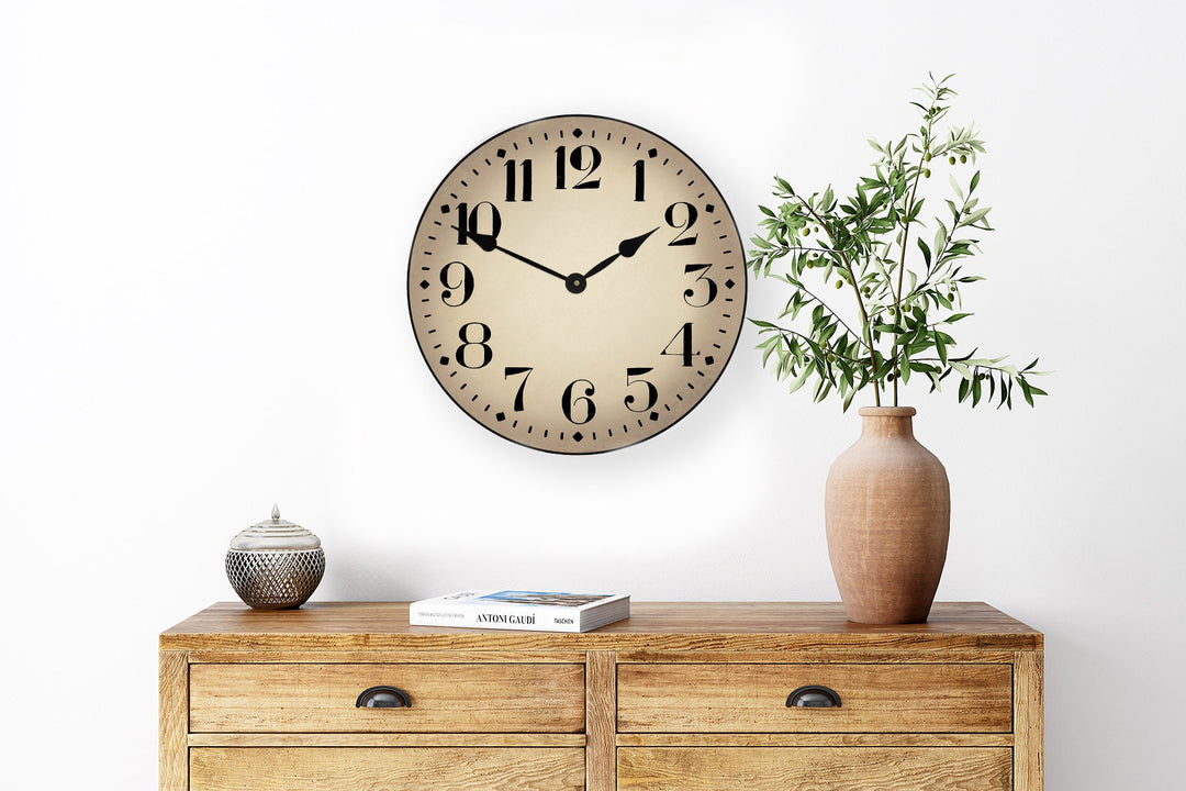 Houston Parchment Wall Clock - CustomBigClocks