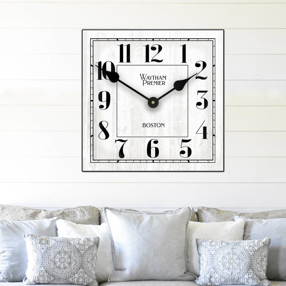 Waytham White Square Wall Clock - CustomBigClocks