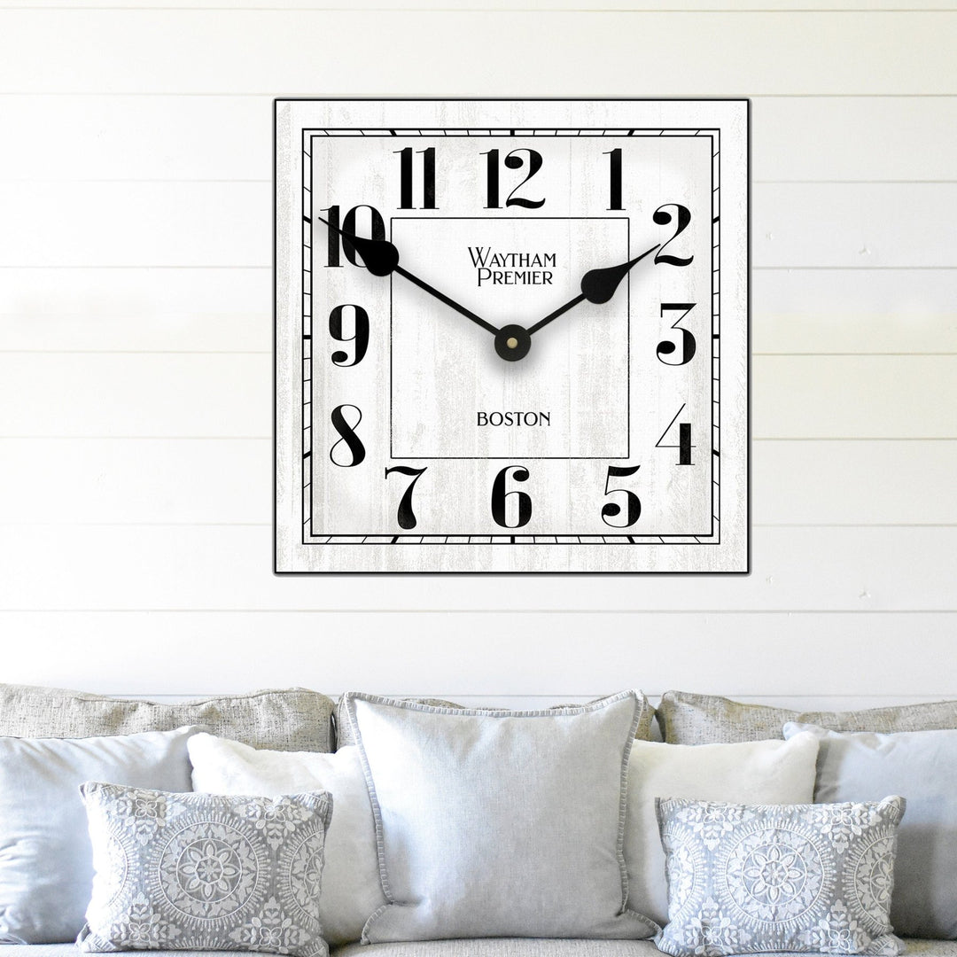 Waytham White Square Wall Clock - CustomBigClocks