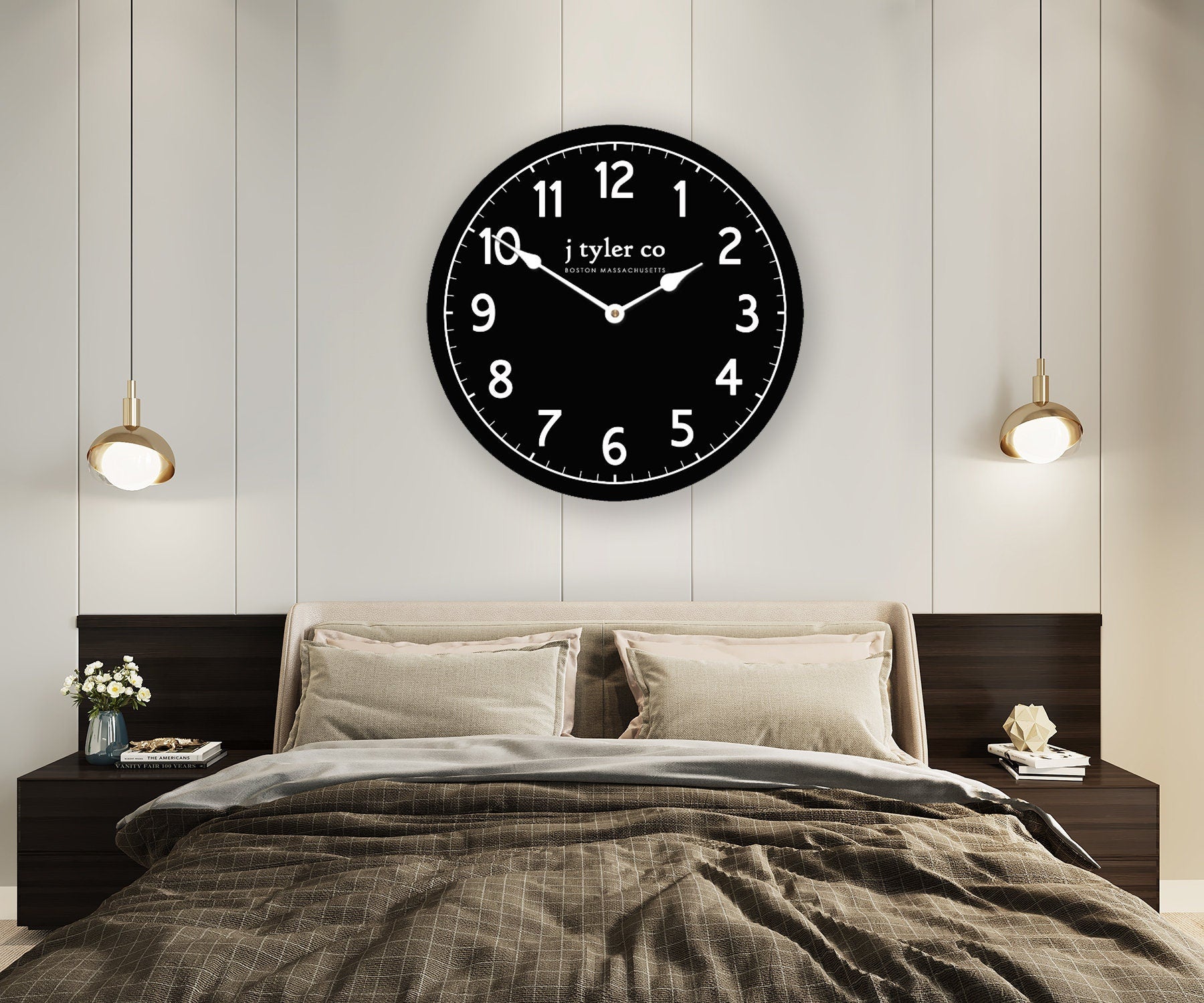 New Traditional Black Wall Clock - CustomBigClocks