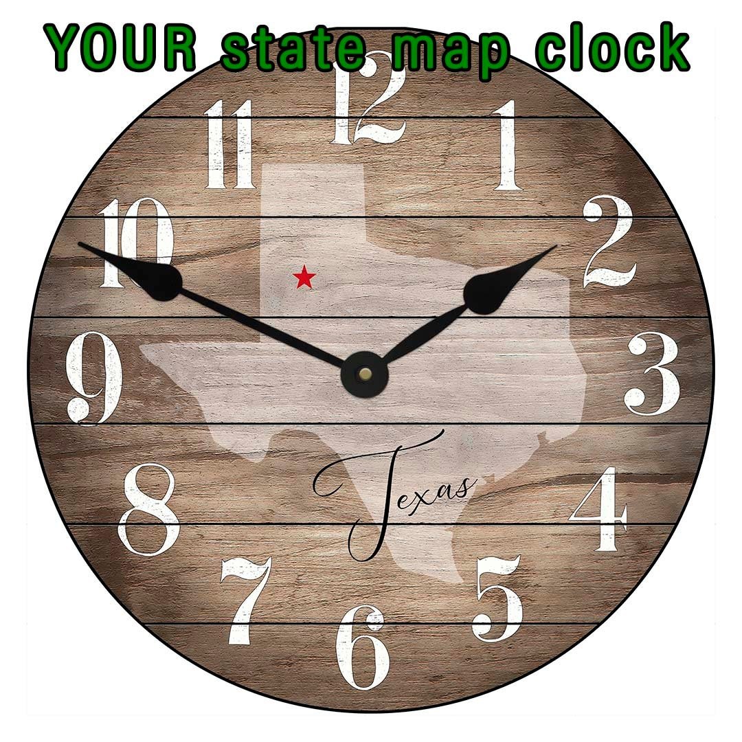 New Hampshire Or Any State Wall Clock - CustomBigClocks