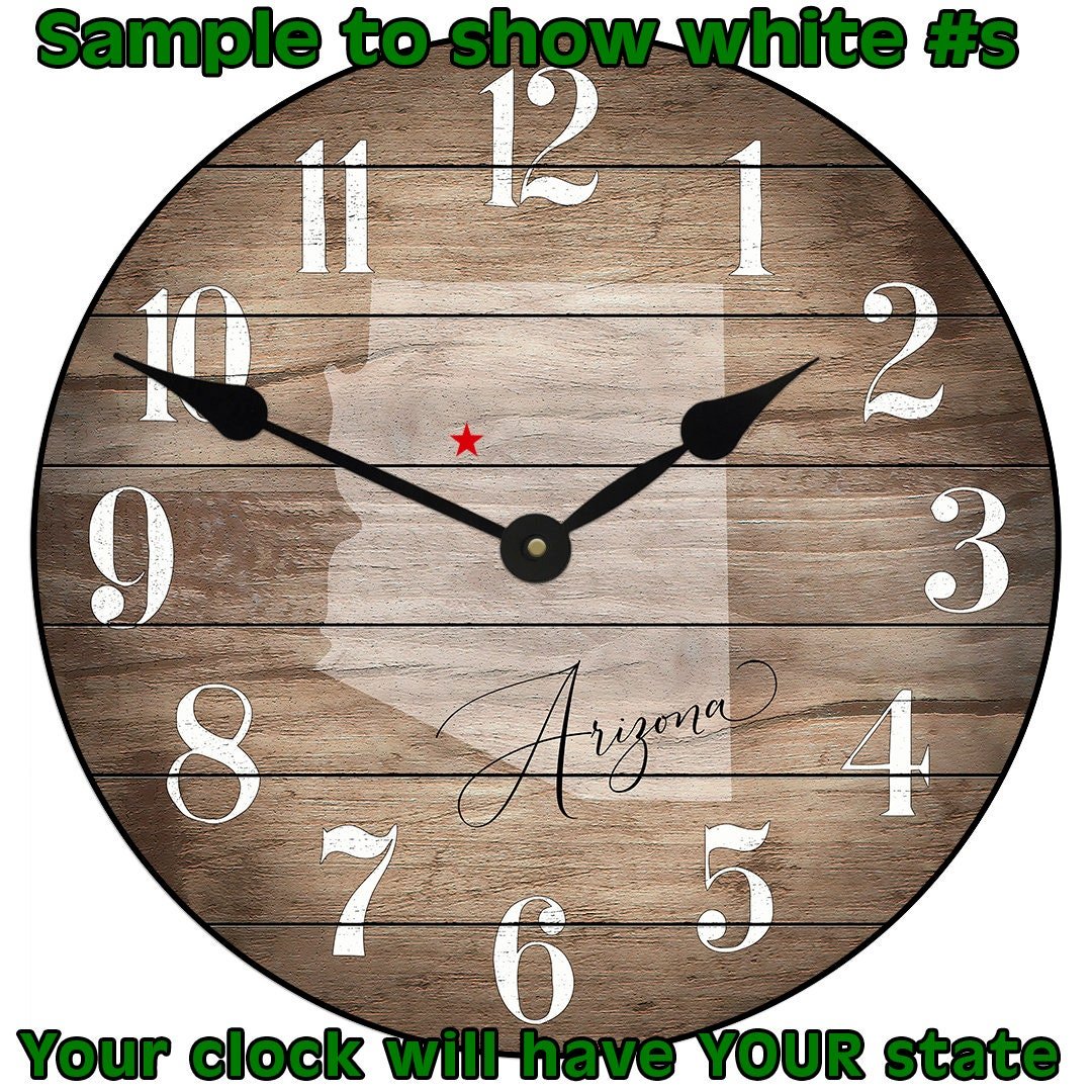 California State Clock Or ANY State Wall Clock - CustomBigClocks