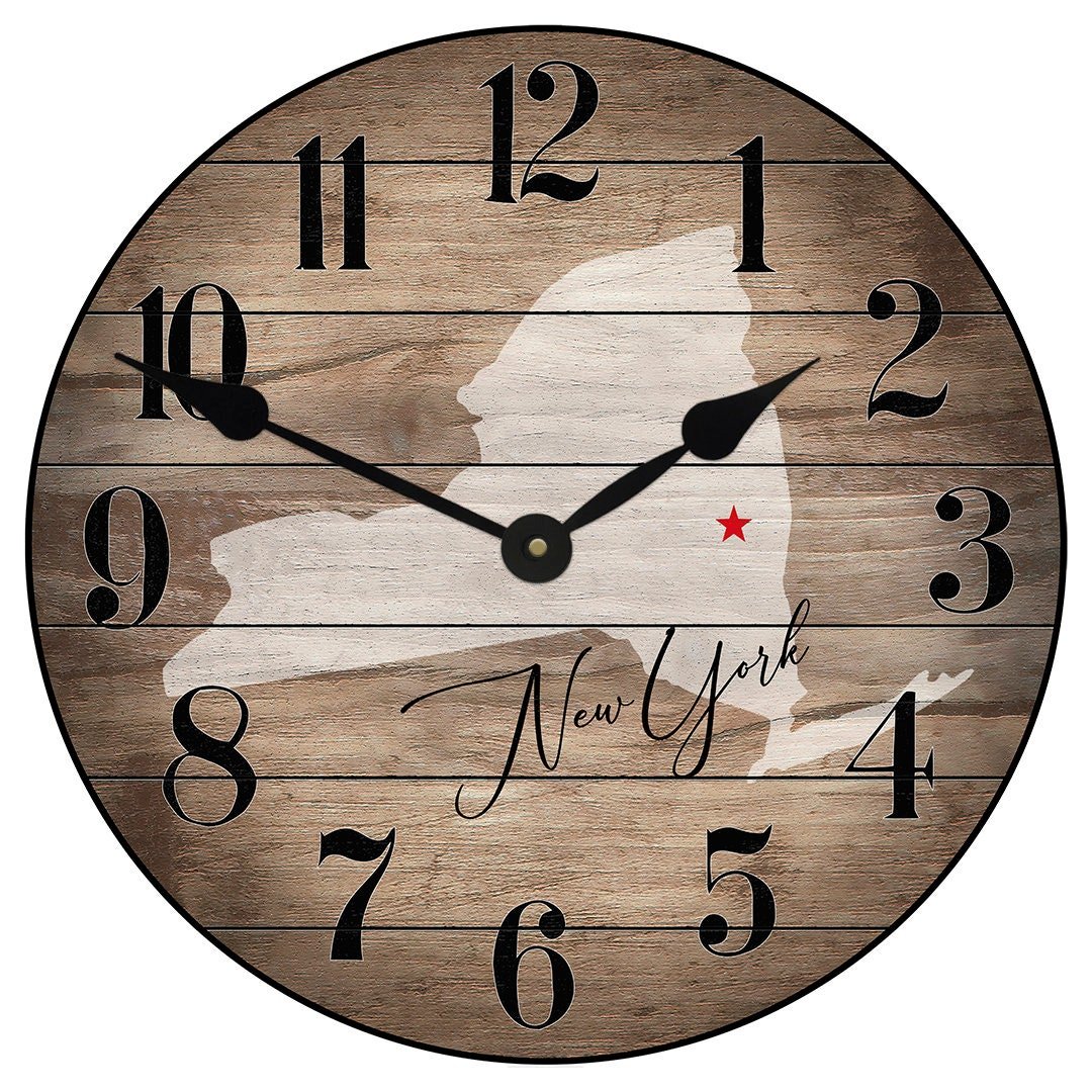New York State Wall Clock - CustomBigClocks