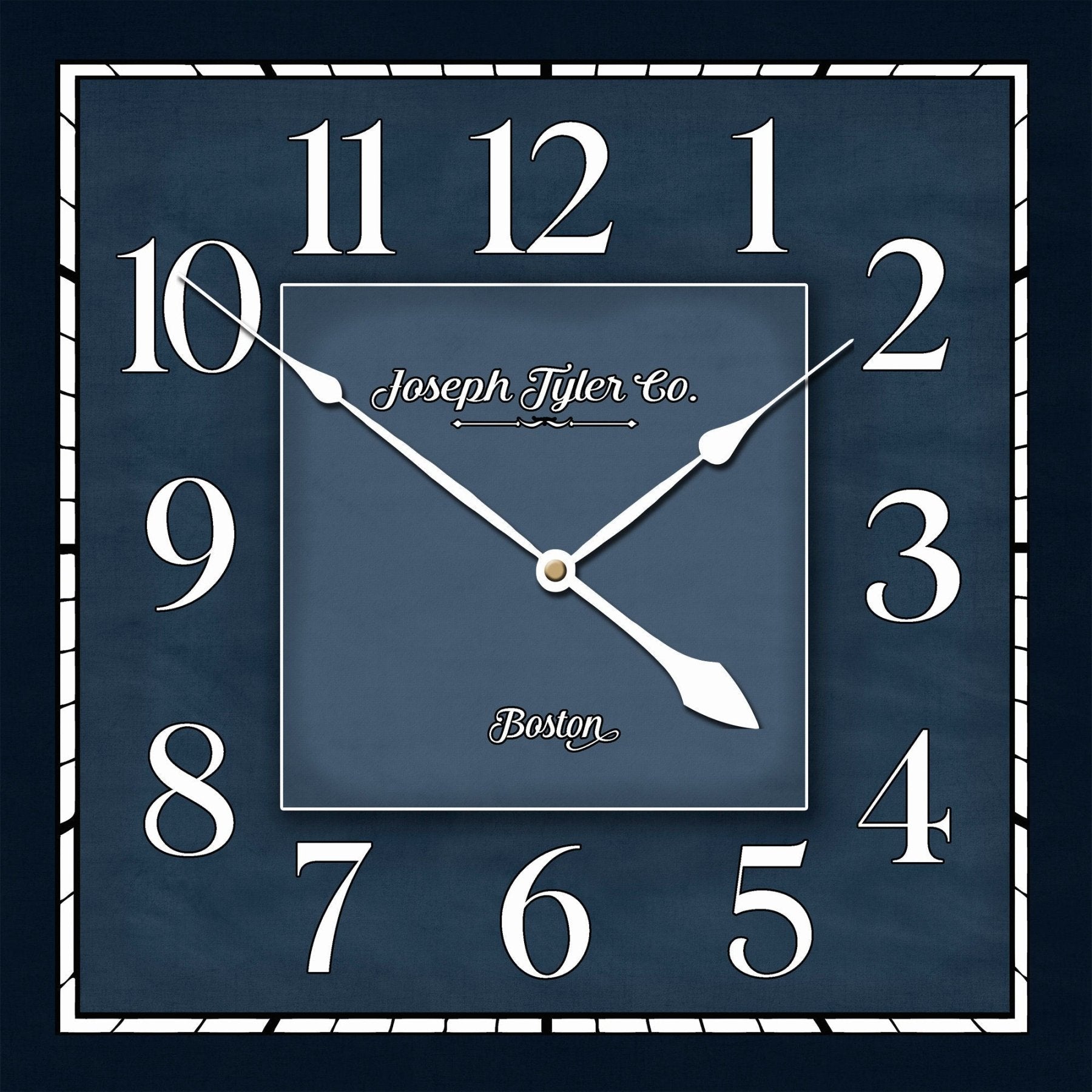 Navy Waterford Square Wall Clock - CustomBigClocks