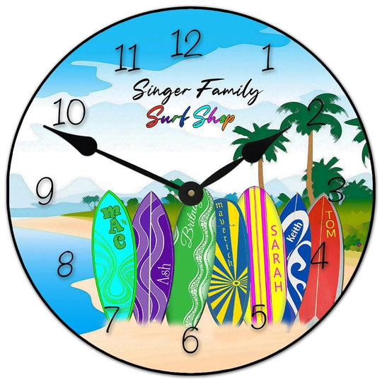 Surfboard Wall Clock - CustomBigClocks