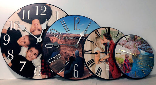 Personalized Round Photo Wall Clock - CustomBigClocks