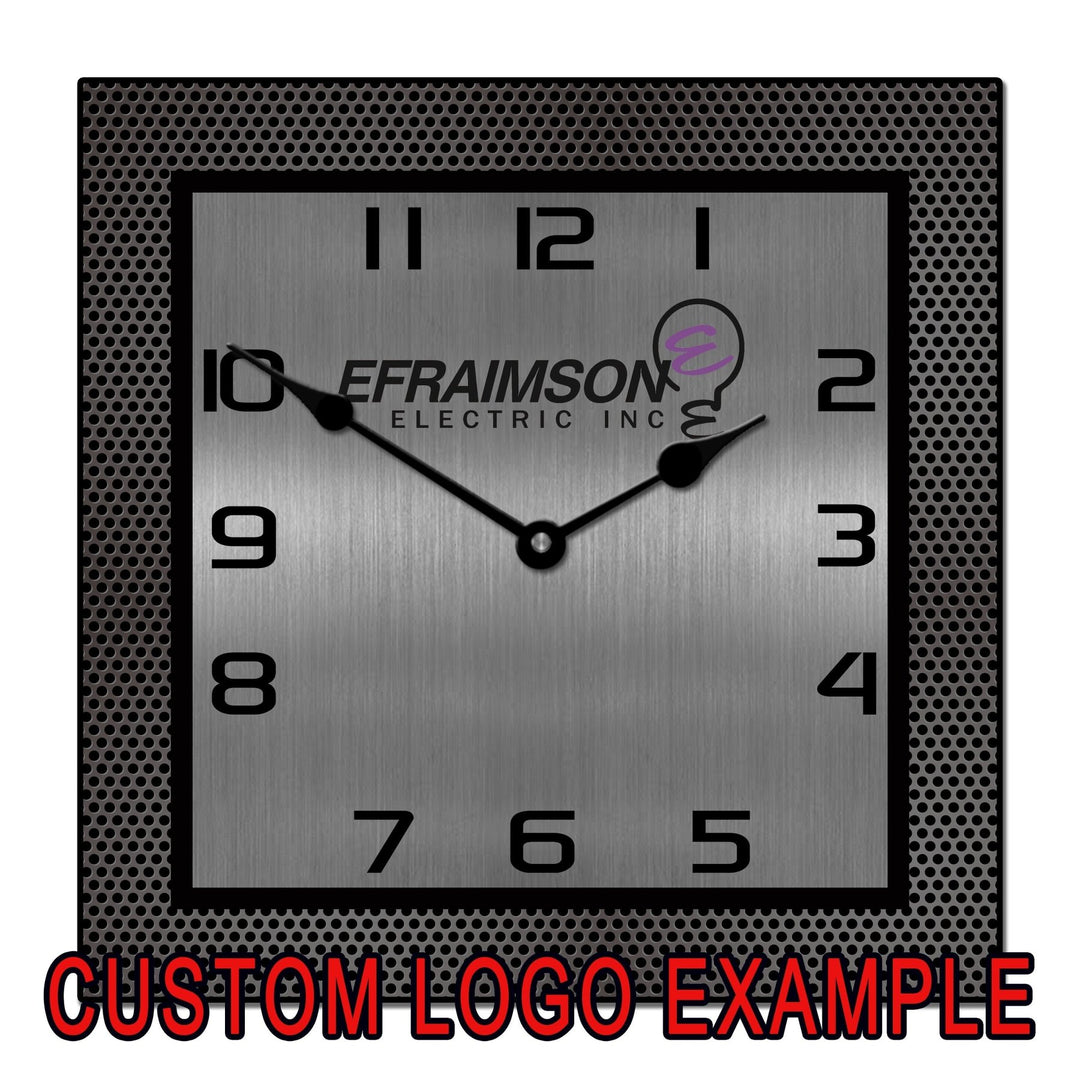 Heavy Metal Look Square Wall Clock - CustomBigClocks
